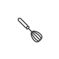 Eggbeater mixer line icon, outline vector sign, linear style pictogram isolated on white. Whisk for whipping symbol, logo illustration. Editable stroke