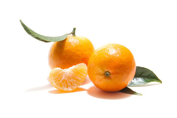 Mandarin tangerine on a white background