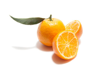 Mandarin tangerine on a white background