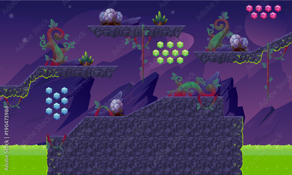 Wall mural purple planet game world