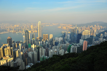 Hong Kong Cityscape at Sunset 