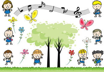 Obraz premium kids with background