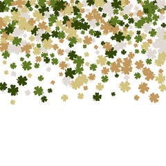 Vector Confetti Background Pattern. Element of design. Clover leaves on a white background