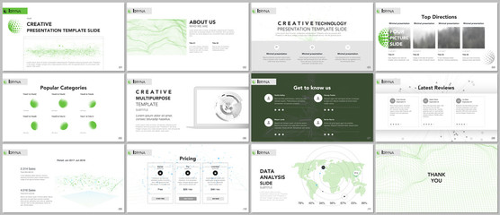 Minimal presentation templates. Tech elements on white background. Technology sci-fi concept vector design. Presentation slides for flyer, leaflet, brochure, report, marketing, advertising, banner