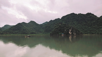 Morning with fog and rain.