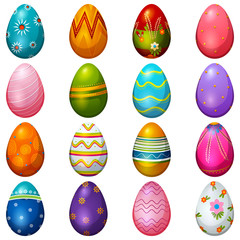 Colorful Painted egg Happy Easter greeting background