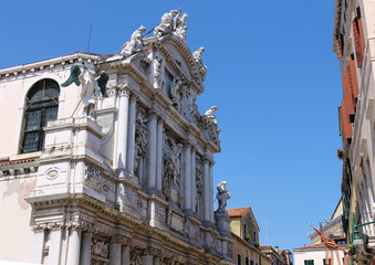 Fototapeta na wymiar Facade of Santa Maria Zobenigo church in Venice, Italy
