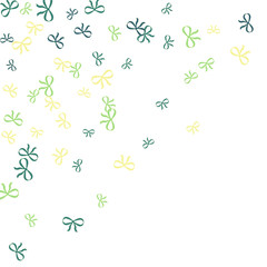 Festive Background with Colorful Bows. Cute Pattern for Postcard, Print, Banner or Poster. Small Pretty Bows For Party Decoration, Wedding, Birthday or Anniversary Invitation. Vector