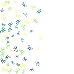 Festive Background with Colorful Bows. Cute Pattern for Postcard, Print, Banner or Poster. Small Pretty Bows For Party Decoration, Wedding, Birthday or Anniversary Invitation. Vector