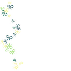 Festive Background with Colorful Bows. Cute Pattern for Postcard, Print, Banner or Poster. Small Pretty Bows For Party Decoration, Wedding, Birthday or Anniversary Invitation. Vector