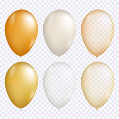 Gold balloon vector set
