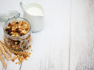 homemade granola in jar