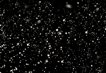 Snowflake material in the black background