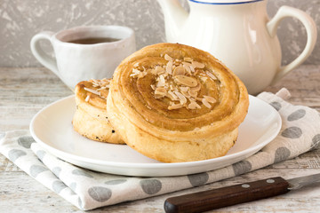 Denish with almond petals
