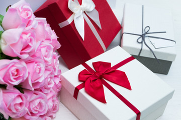 Gift box decoration for Christmas, new year, valentine day