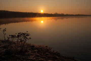 frostiger Sonnenaufgang Ludwigsee