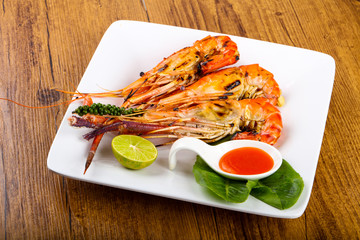 Grilled waterprawn