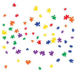 Confetti Background Pattern. Puzzle pieces and big ideas design, vector illustration graphic