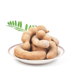 tamarind - Sweet ripe tamarind with isolated on a white background. soft focus