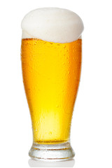 glass of beer isolated on white background.
