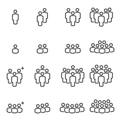 People Business Vector Line Icons ,Person Crowd Work Group Team , Business Meeting Communication.