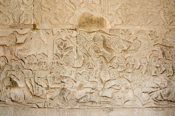 A Bas-Relief Statue of Khmer Culture