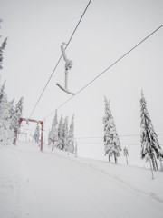 ski slope in a winter resort
