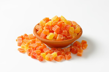 Dried diced papaya