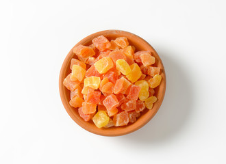Dried diced papaya