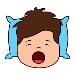 child boy sleeping on pillow icon image vector illustration design 