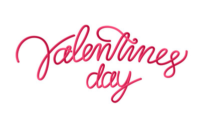 Fototapeta na wymiar Line type lettering of Valentine's Day on white background