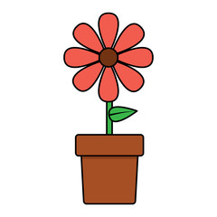flower in pot icon image vector illustration design 
