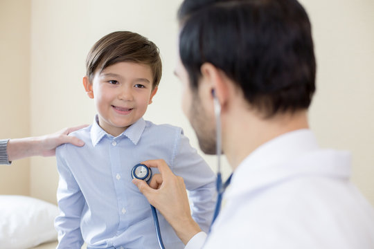 Doctor using stethoscope for listening. People with medical concept.