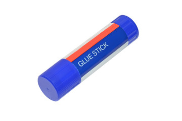 Glue stick blue color isolated on white background