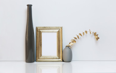 Mock up poster, hipster concept interior