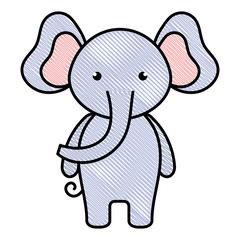 cute and tender elephant character vector illustration design