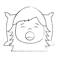 child girl sleeping on pillow icon image vector illustration design 