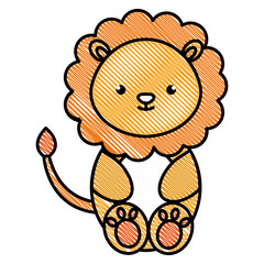 cute and tender lion character vector illustration design