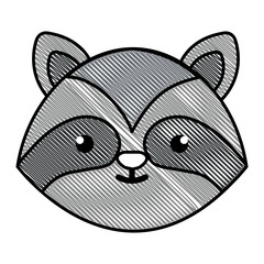 cute and tender raccoon head character vector illustration design