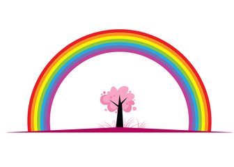 Obraz premium rainbow with tree