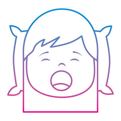 little girl yawning with head on pillow vector illustration