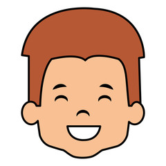 cute and little boy head vector illustration design