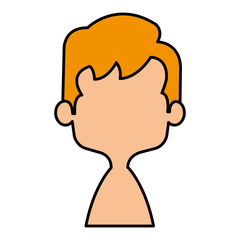 cute and little boy shirtless vector illustration design
