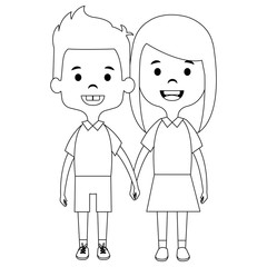 Obraz na płótnie Canvas cute and little kids couple vector illustration design