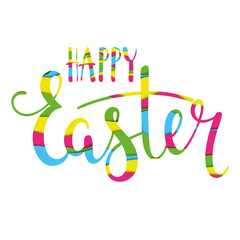 Happy easter on a white background of cut out paper