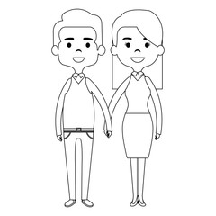cute mother and father couple characters vector illustration design