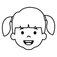 cute and little girl head vector illustration design
