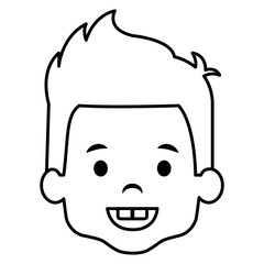 cute and little boy head vector illustration design