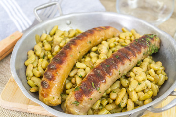 saucisses et flageolets