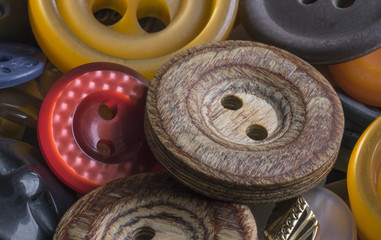 Old buttons close up